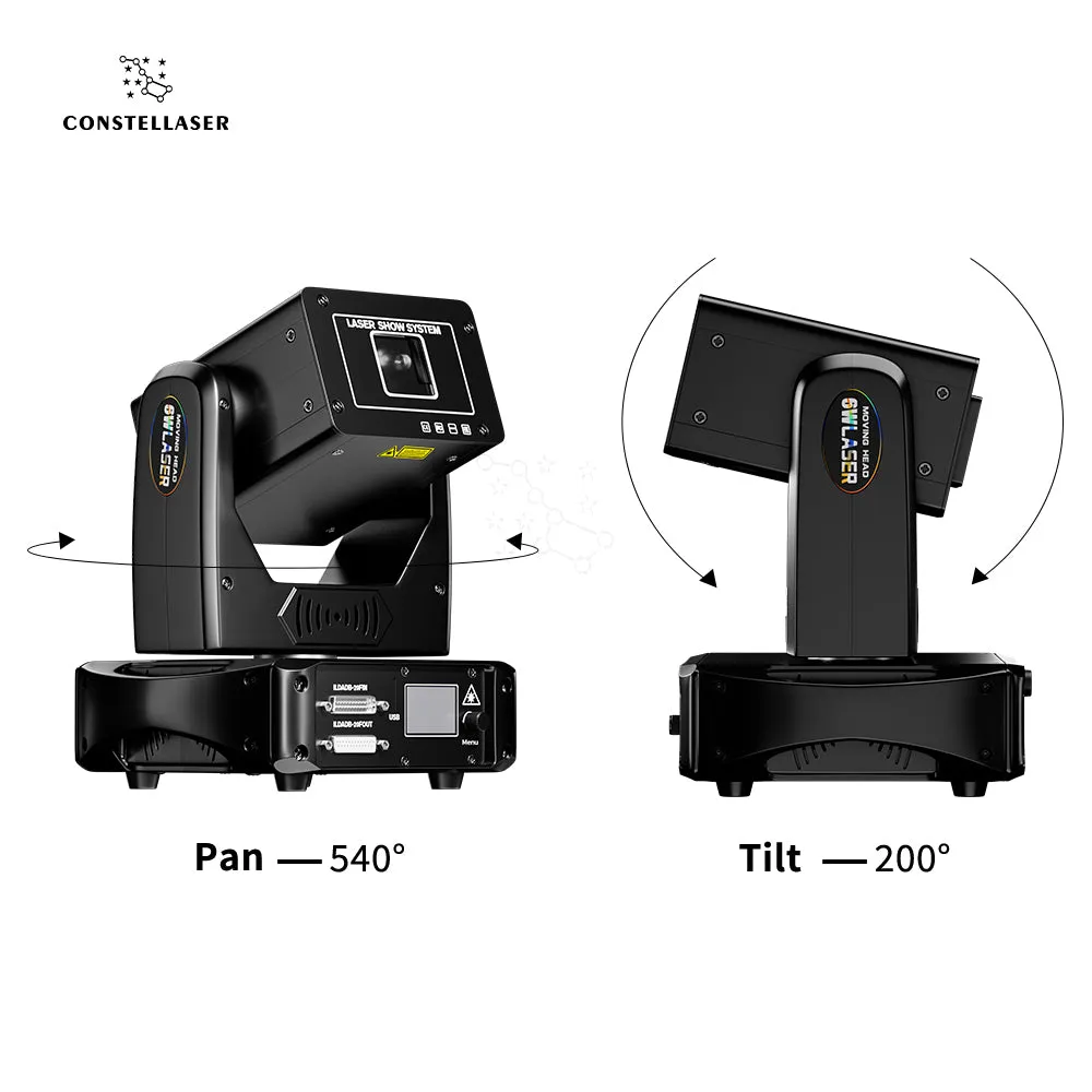 Constellaser 6W Moving Head Laser Light For Wedding DJ Club Theater Performance stage