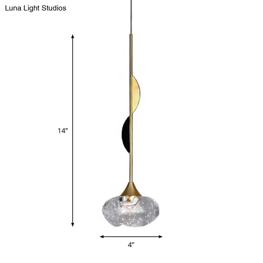 Contemporary Crystal Mini Pendant Light with Clear Ball Design - Bedroom Down Lighting with Ornament