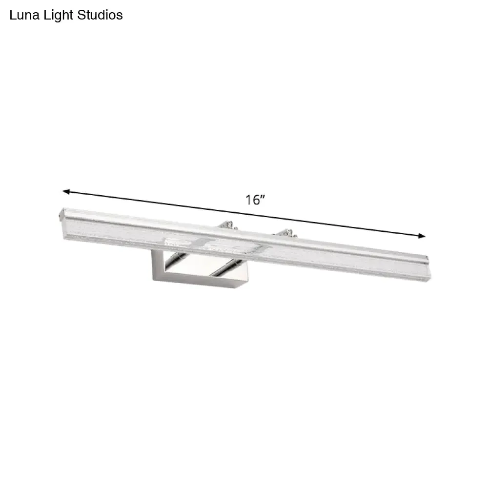 Contemporary LED Vanity Lighting in Chrome for Linear Shower Room Bath with Double Arm, Warm/White Light