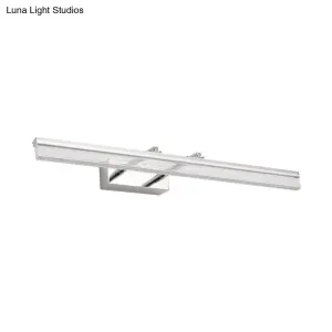 Contemporary LED Vanity Lighting in Chrome for Linear Shower Room Bath with Double Arm, Warm/White Light