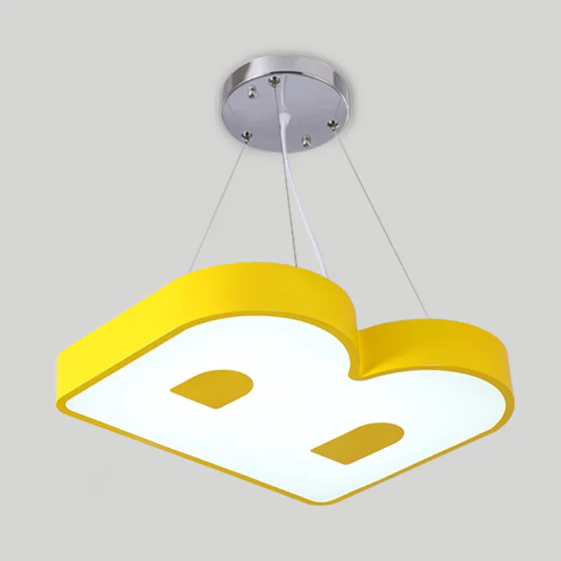 Contemporary Letter LED Pendant Ceiling Lamp - Metal Suspension Fixture