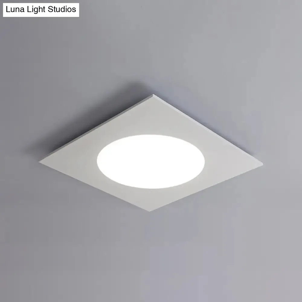 Contemporary White Square Flushmount LED Ceiling Fixture - 19.5"/23.5" W - Warm/White Light