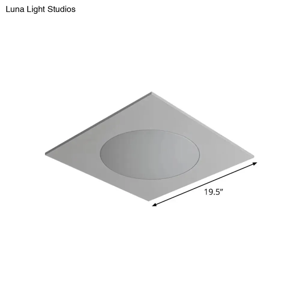 Contemporary White Square Flushmount LED Ceiling Fixture - 19.5"/23.5" W - Warm/White Light