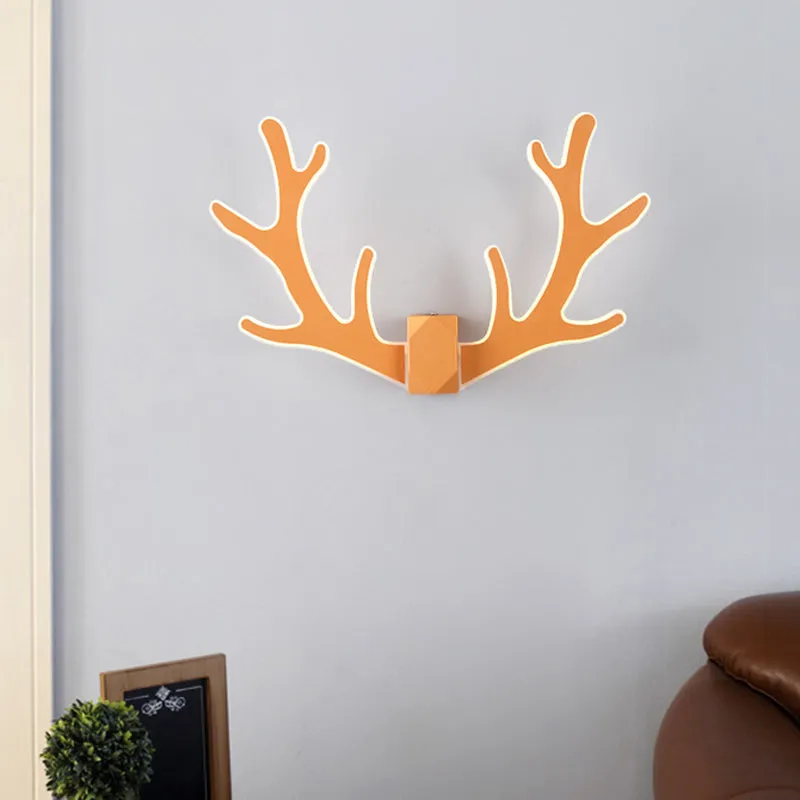 Deer Horn LED Wall Light - Decorative Metal Sconce Fixture