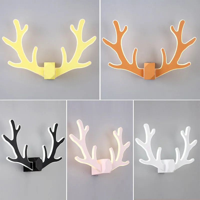 Deer Horn LED Wall Light - Decorative Metal Sconce Fixture