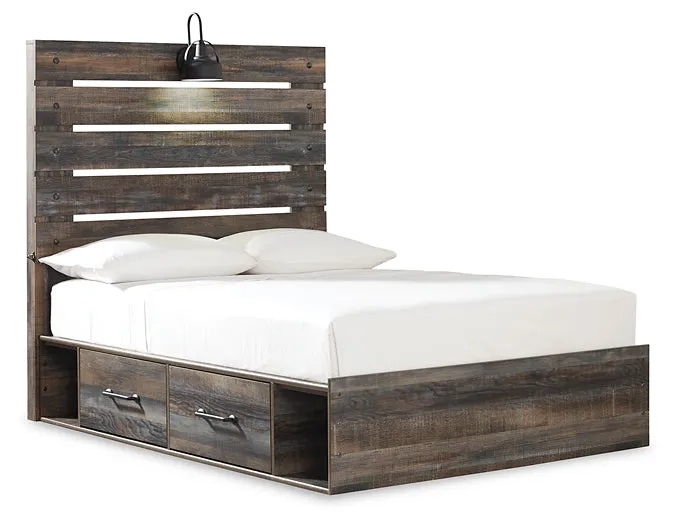 Drystan  Panel Bed With 4 Storage Drawers