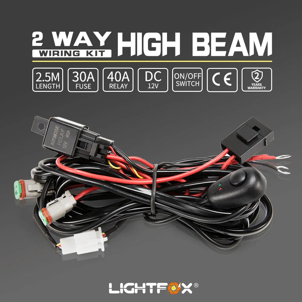 DT High Beam Wiring Loom Harness Kit 12V 40A Spot Light LED Bar 3M Plug And Play