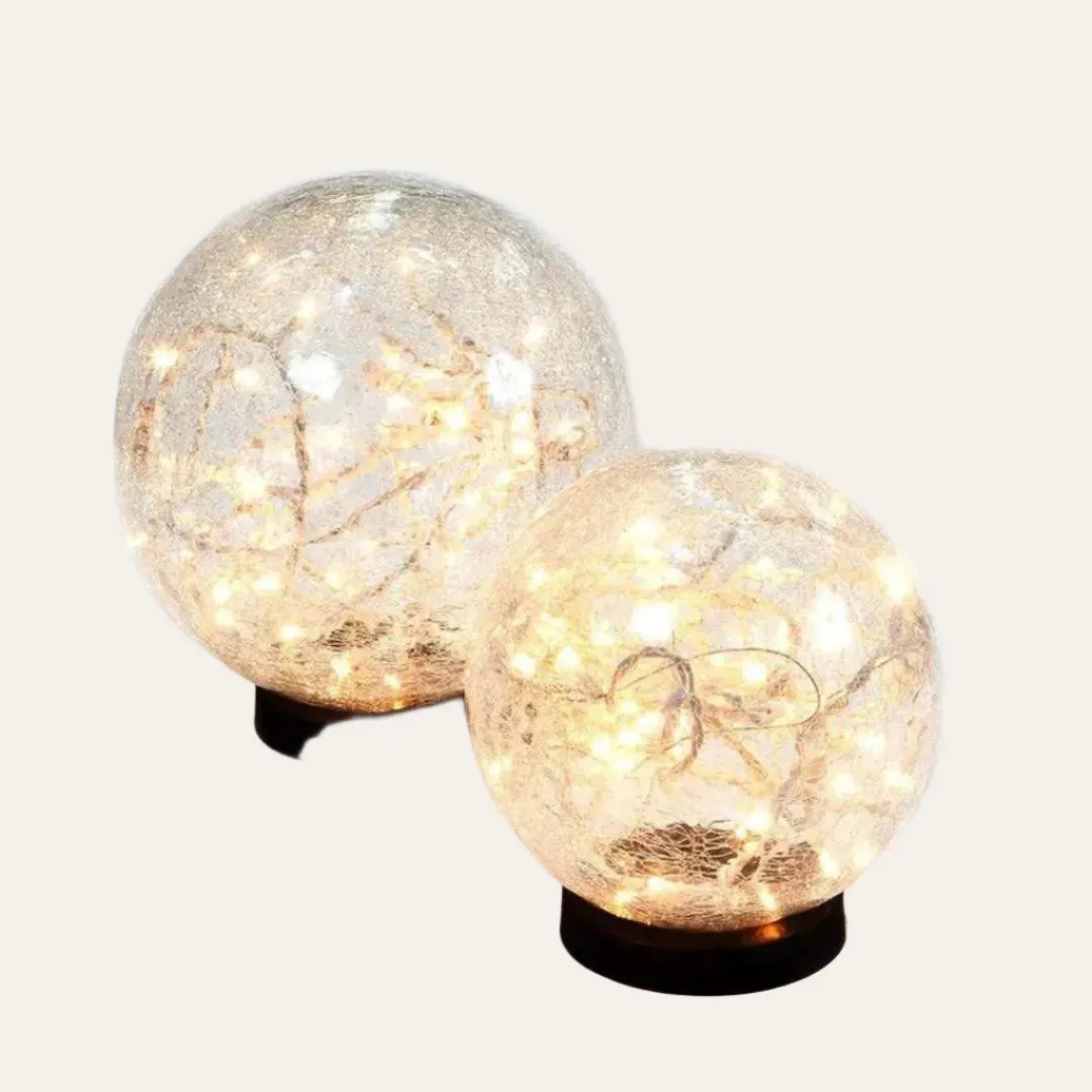 Glass Mosaic Light Ball – 8-Inch Diameter | Twinkling Fairy Lights