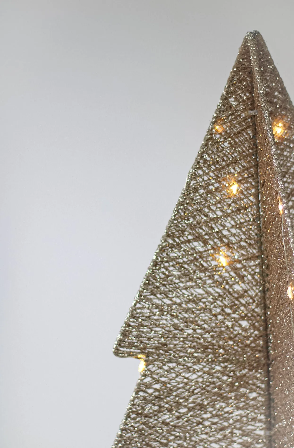 Gold Folded Christmas Tree with LED Lights