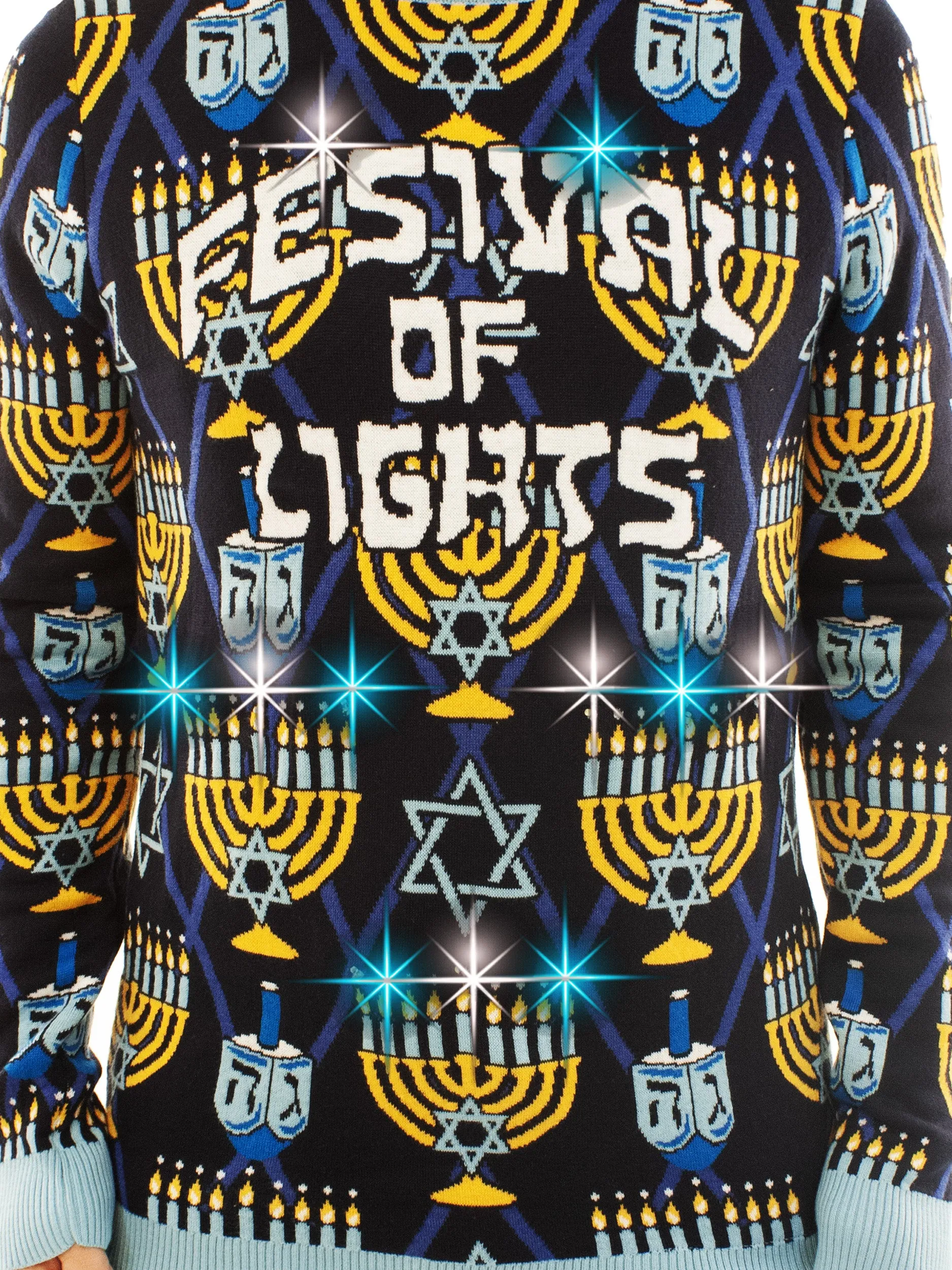 Hanukkah Festival of Lights LED Light Up | Ugly Christmas Sweater For Men & Women | Unisex Sizing