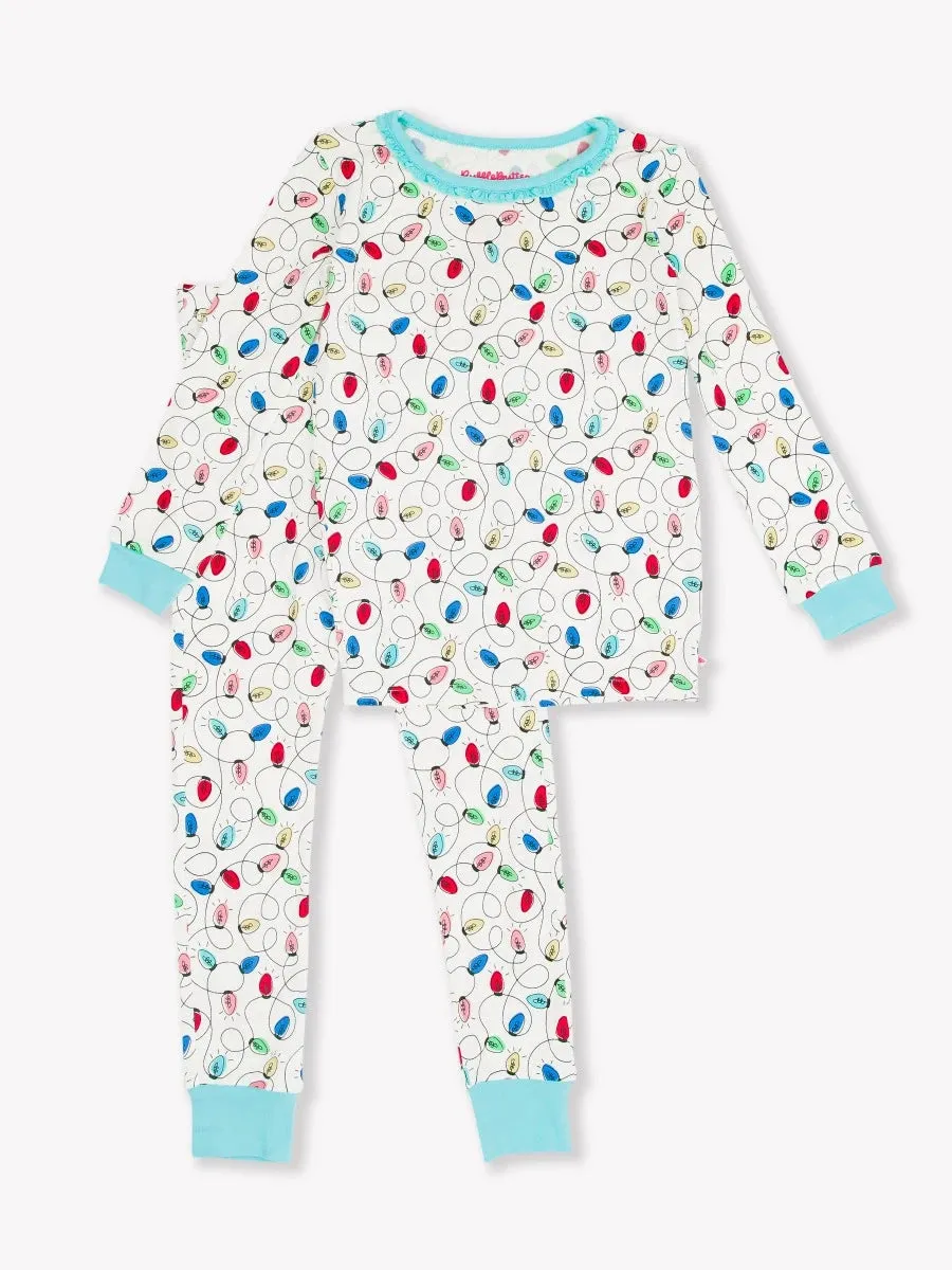 Holiday Lights Toddler Ruffle Long Sleeve Pajama Set