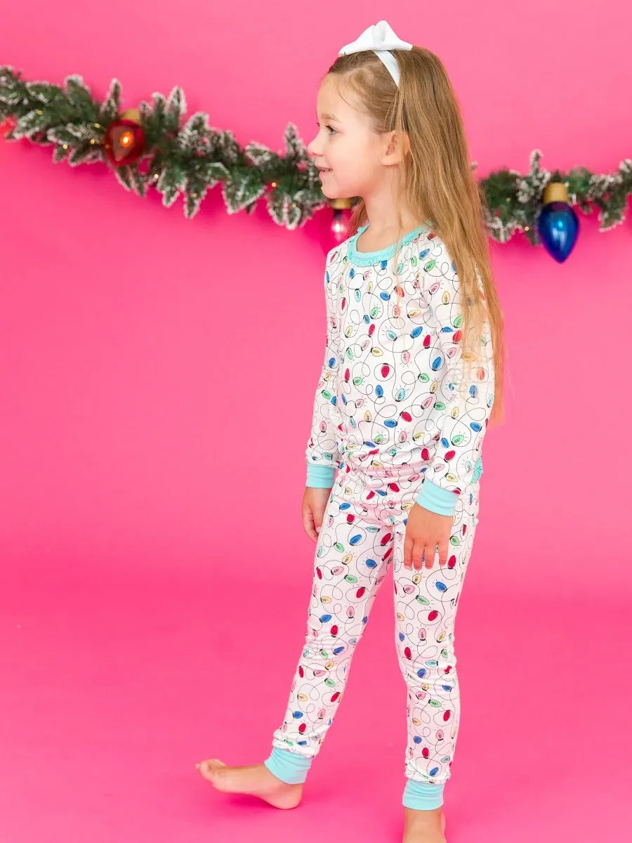 Holiday Lights Toddler Ruffle Long Sleeve Pajama Set