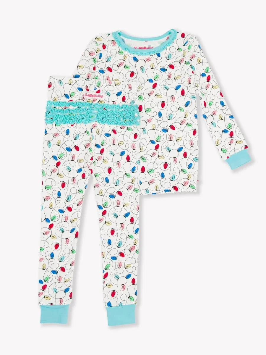 Holiday Lights Toddler Ruffle Long Sleeve Pajama Set