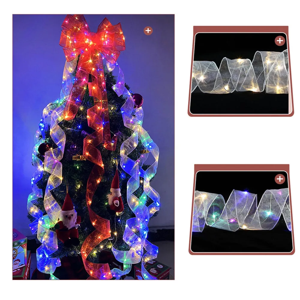 LED Decorative Christmas Ribbon Lights-Battery Operated