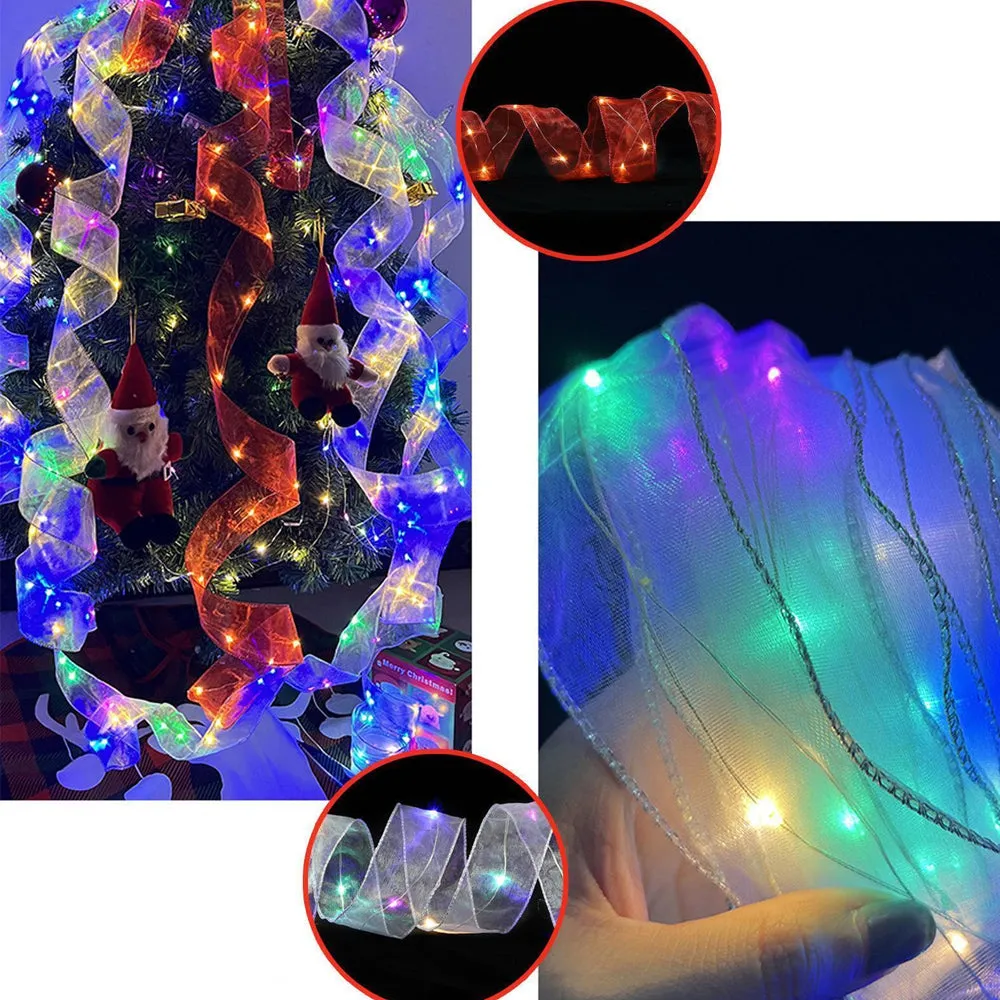 LED Decorative Christmas Ribbon Lights-Battery Operated