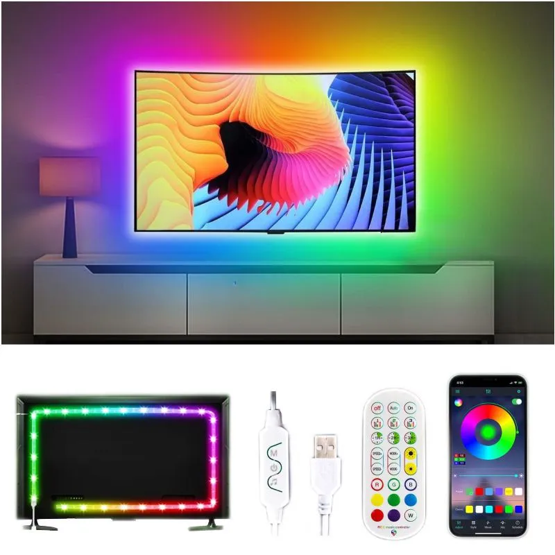 Led Light Strips with Music Sync RGB LED Light Strips,Music Sync Color Changing LED Lights for Bedroom,Indoor Light