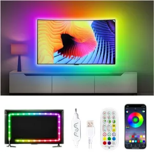 Led Light Strips with Music Sync RGB LED Light Strips,Music Sync Color Changing LED Lights for Bedroom,Indoor Light