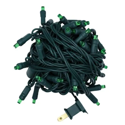 LED Mini Lights-Green 6" Spacing, 50 Lights