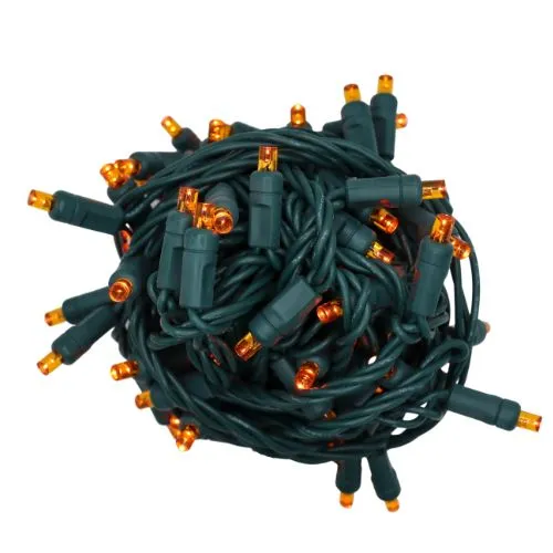 LED Mini Lights-Orange 4" Spacing 70 Lights