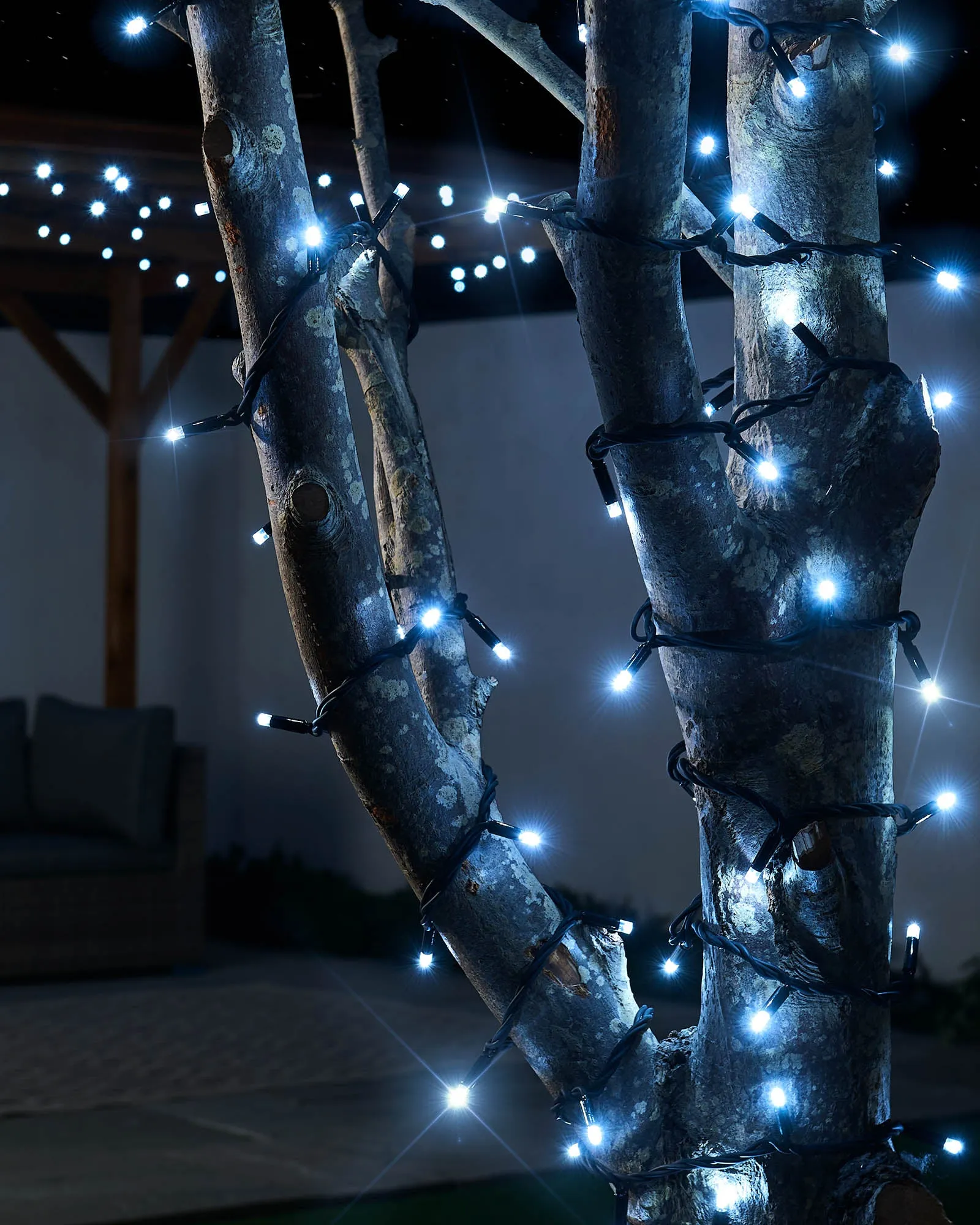 LINK PRO Twinkle LED String Lights, Black Cable, White