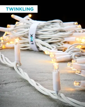 LINK PRO Twinkle LED String Lights, White Cable, Warm White