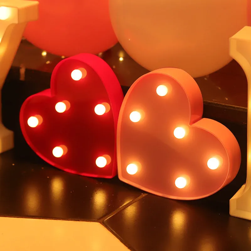 Luminous LED Letter Number Night Light English Alphabet Number Battery Lamp Romantic Wedding Christmas Party Decoration