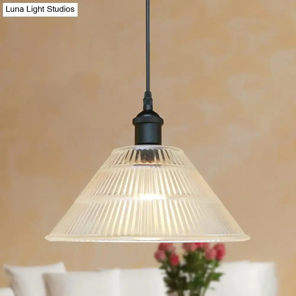 Modern Black Glass Cone Pendant Light for Stylish Living Room Decor