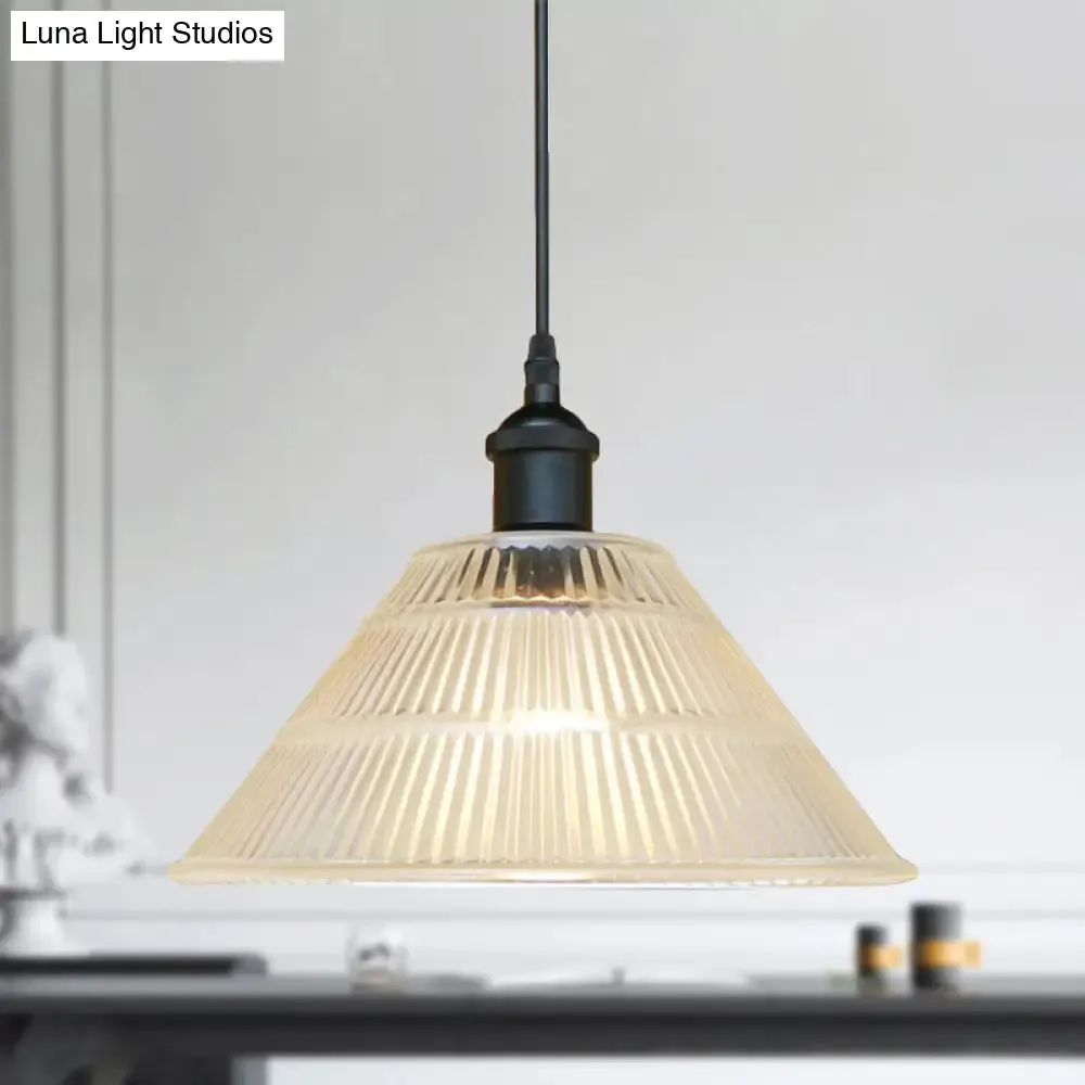 Modern Black Glass Cone Pendant Light for Stylish Living Room Decor