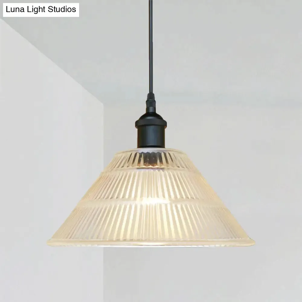 Modern Black Glass Cone Pendant Light for Stylish Living Room Decor