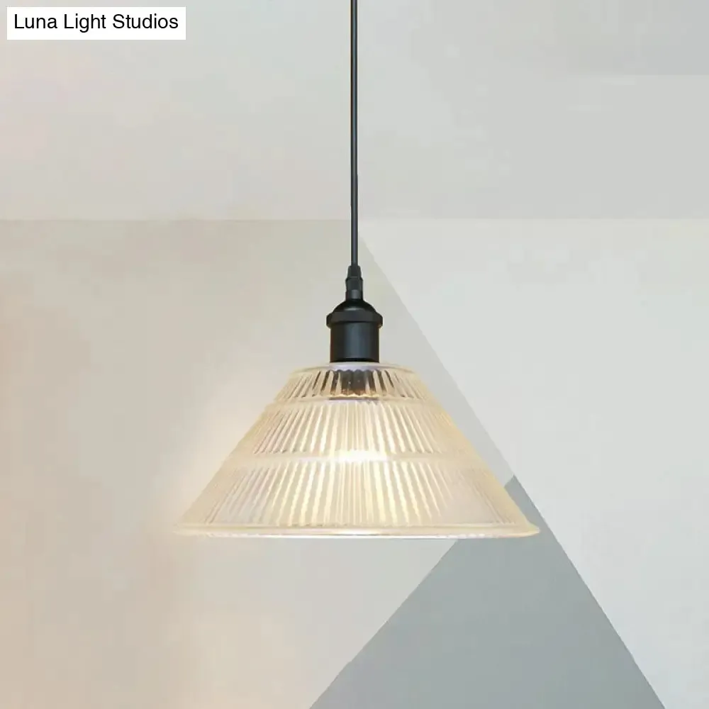 Modern Black Glass Cone Pendant Light for Stylish Living Room Decor