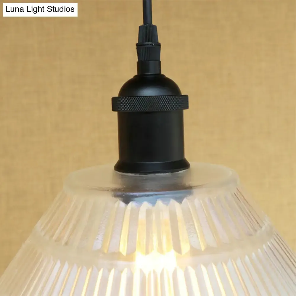 Modern Black Glass Cone Pendant Light for Stylish Living Room Decor