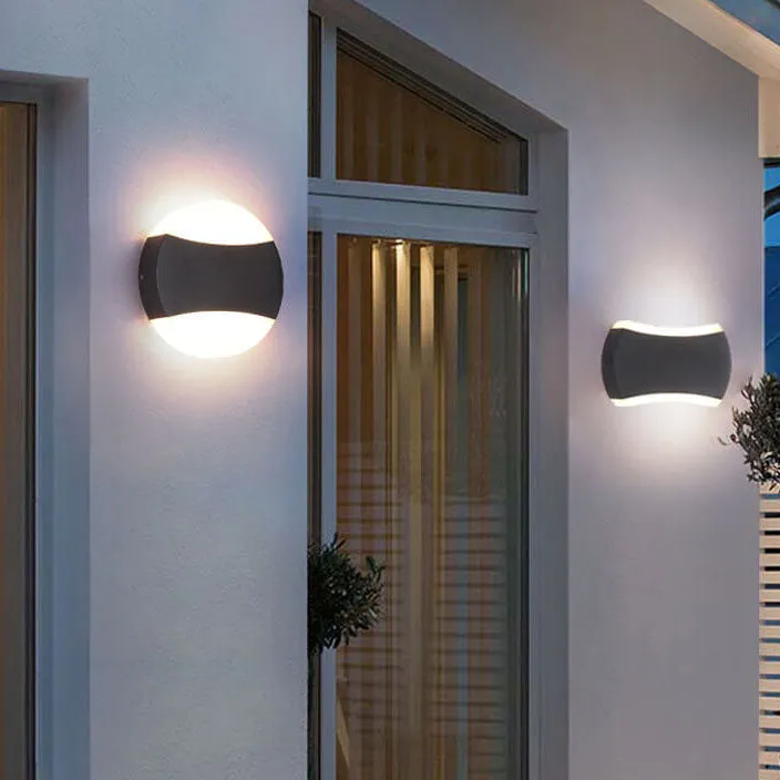 Modern Outdoor Round Flat Aluminum LED Waterproof Wall Sconce Lamp