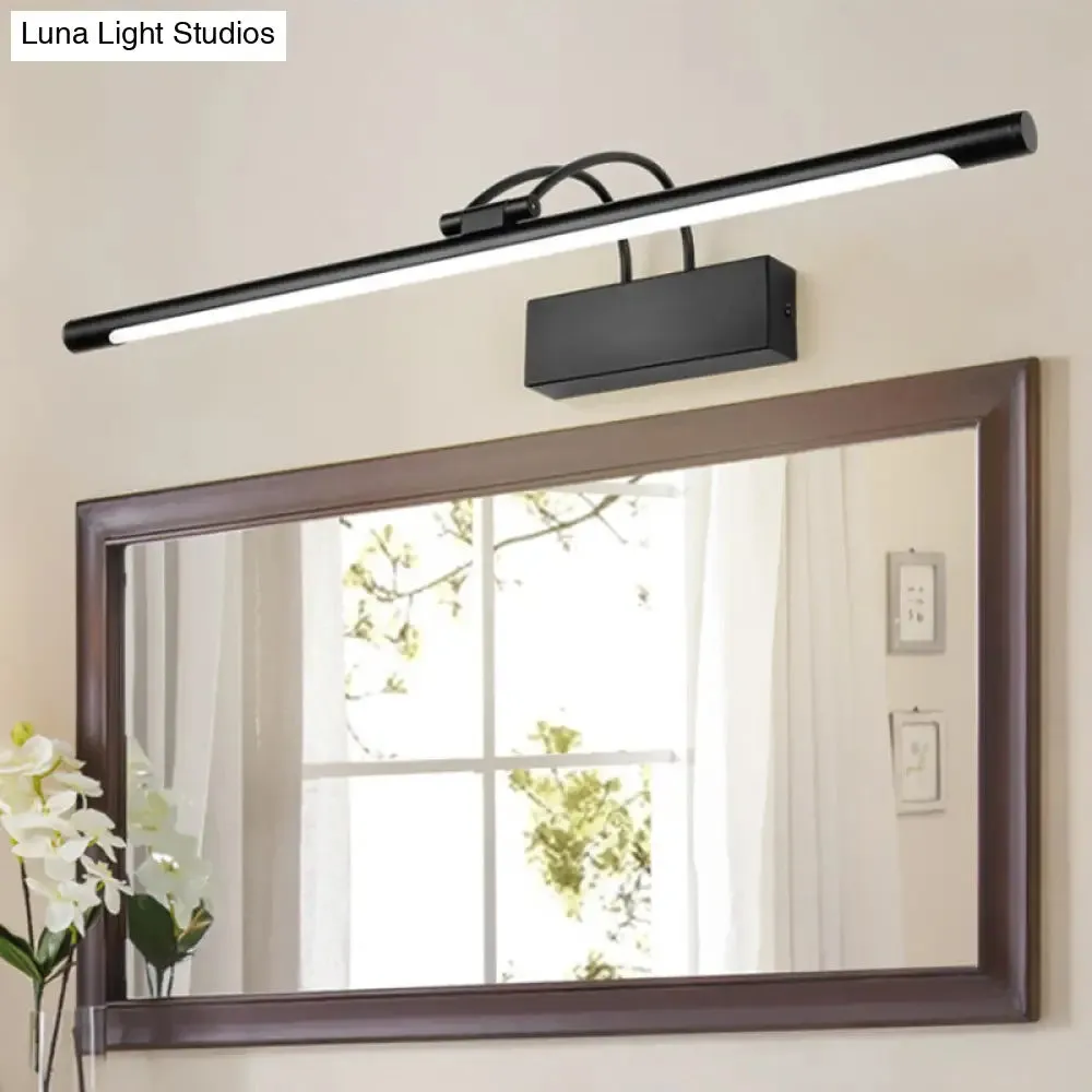 Modern Tubular LED Wall Sconce with Black Finish, 18"/21.5" W in Warm/White Light