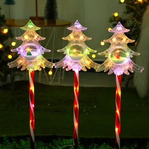 New 1-To-5 Solar-Powered Waterproof Christmas Tree Ground Stake Lights – Perfect for Outdoor Patio and Lawn Party Decor