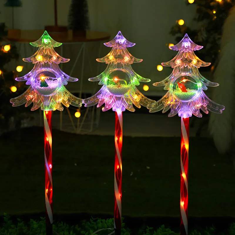 New 1-To-5 Solar-Powered Waterproof Christmas Tree Ground Stake Lights – Perfect for Outdoor Patio and Lawn Party Decor