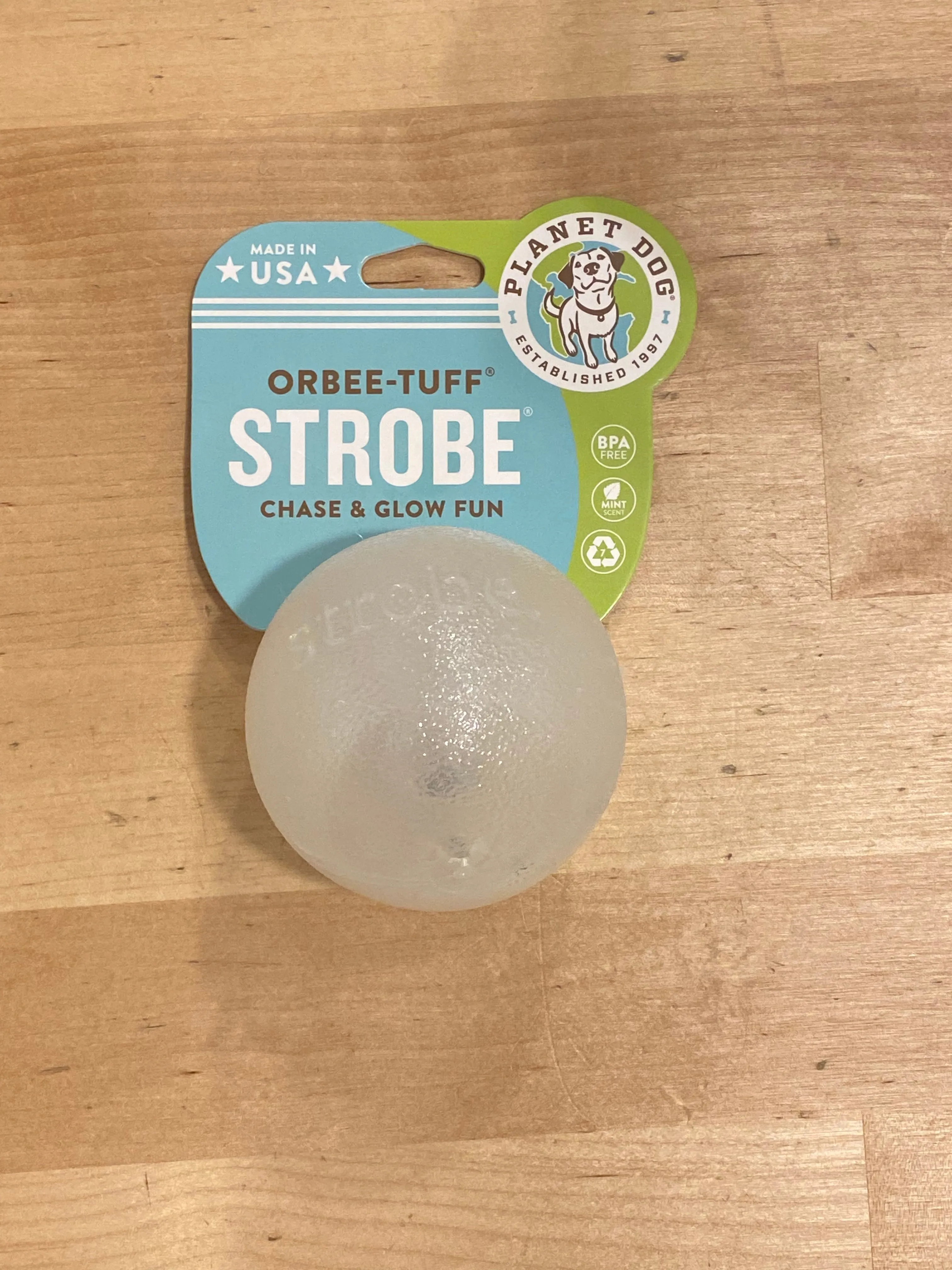 Orbee-Tuff LED Strobe Light Dog Ball (Made in the USA)