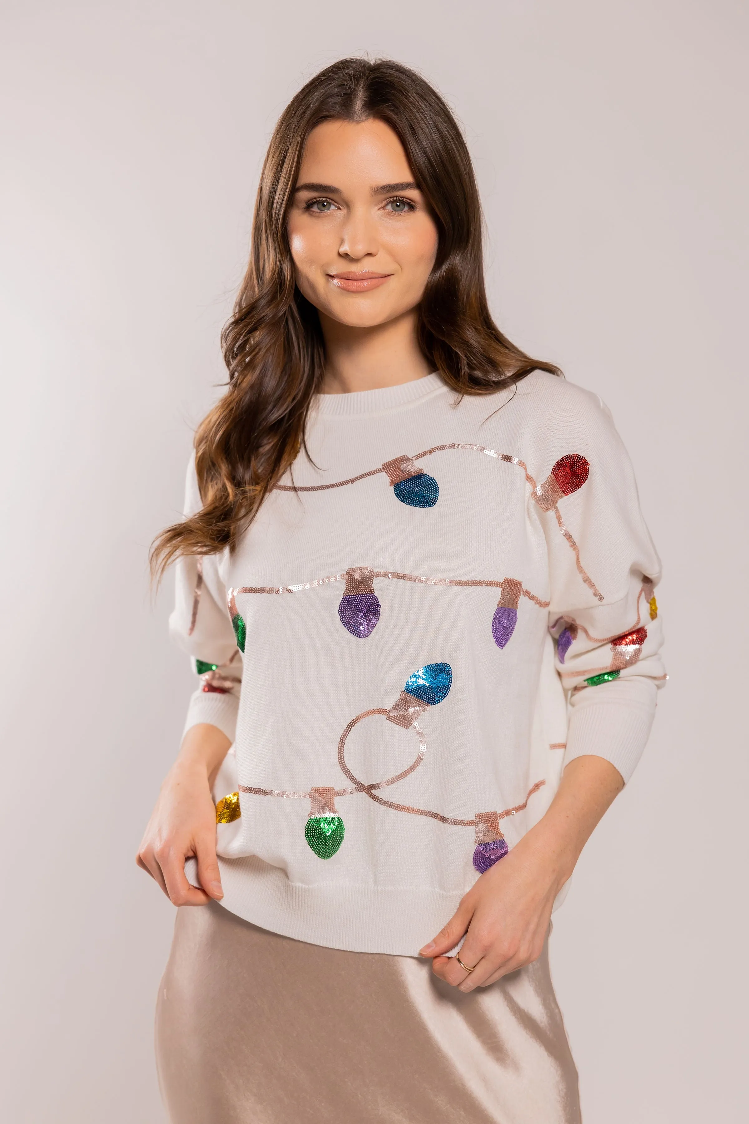 Oversized Christmas Lights Sweater