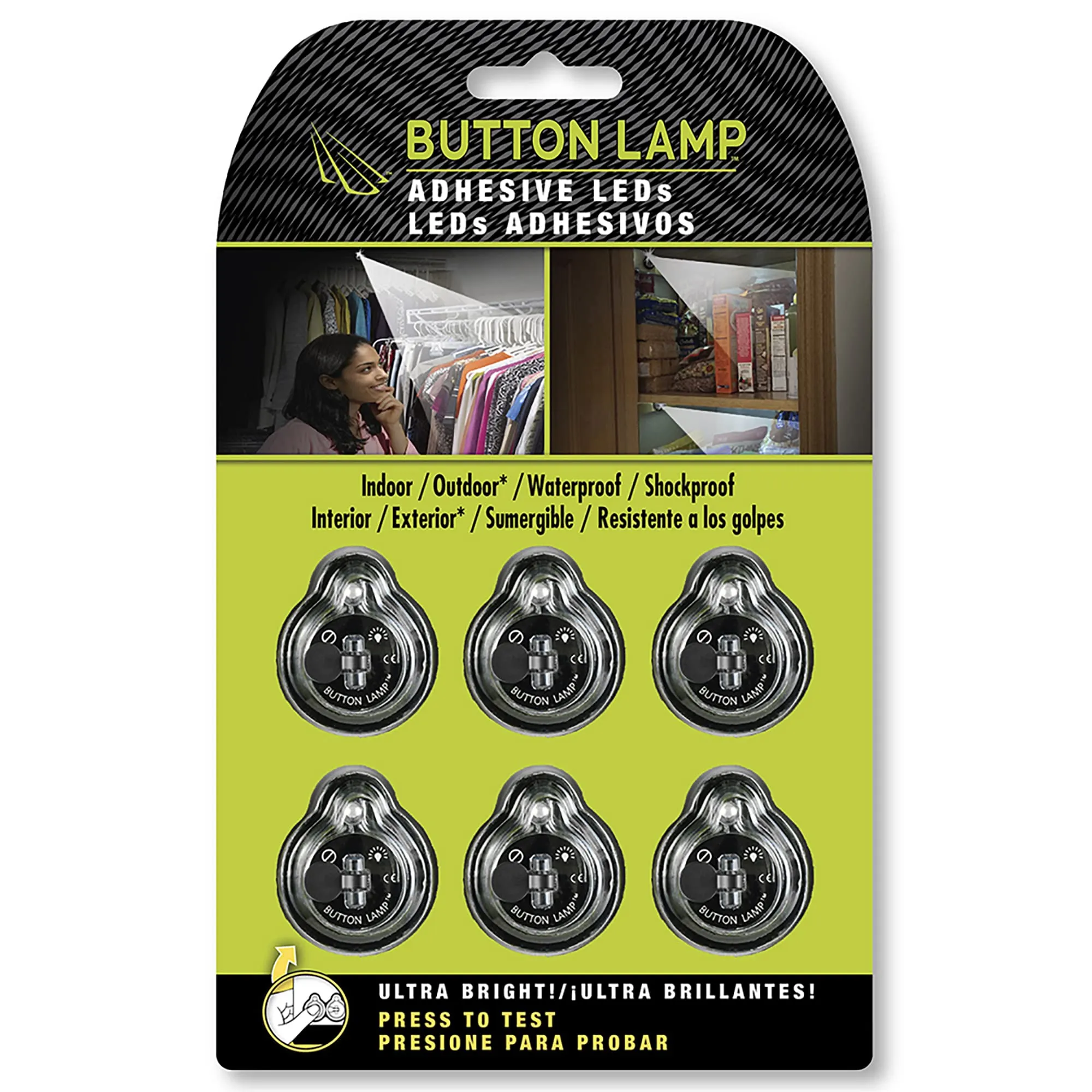 Panther Vision BUTTON LAMP Adhesive LEDs Light Package - Lightweight, Ultra Small, Ultra Bright LED Utility Lights - 6 Pack (BL-6885)