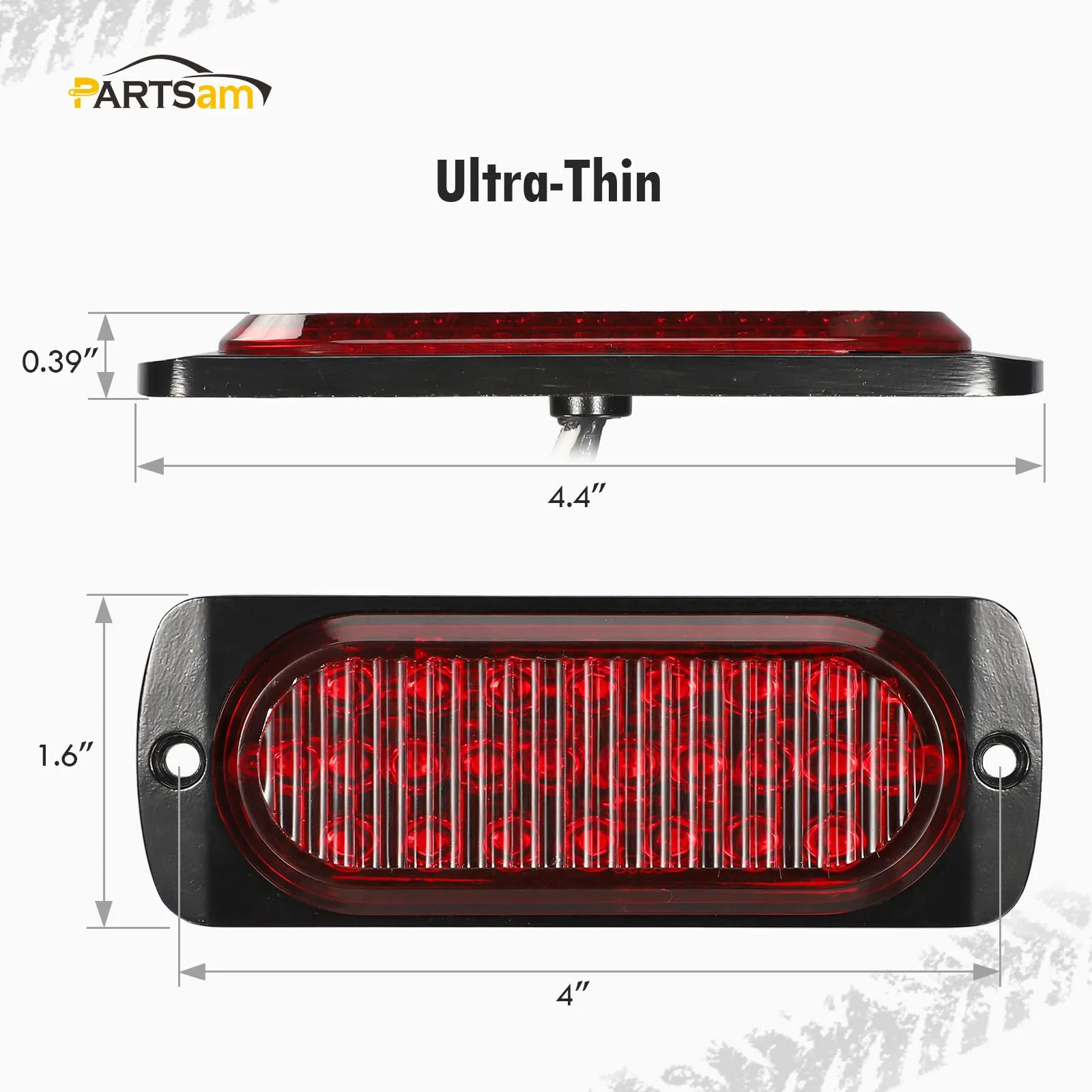 Partsam Red LED Trailer Clearance Marker Lights For Trailer Truck Tractor RV