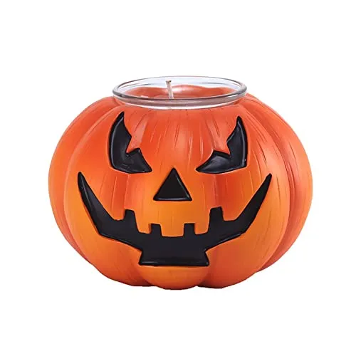 SAZ DEKOR Flickering Halloween Candles Fireplace Fall Pumpkin Tea Lights Harvest Decor