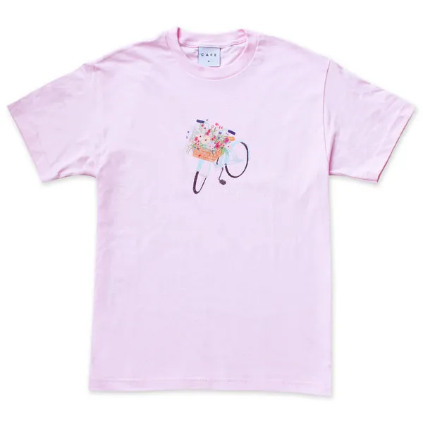 Skateboard Café Flower Basket T-Shirt - Light Pink