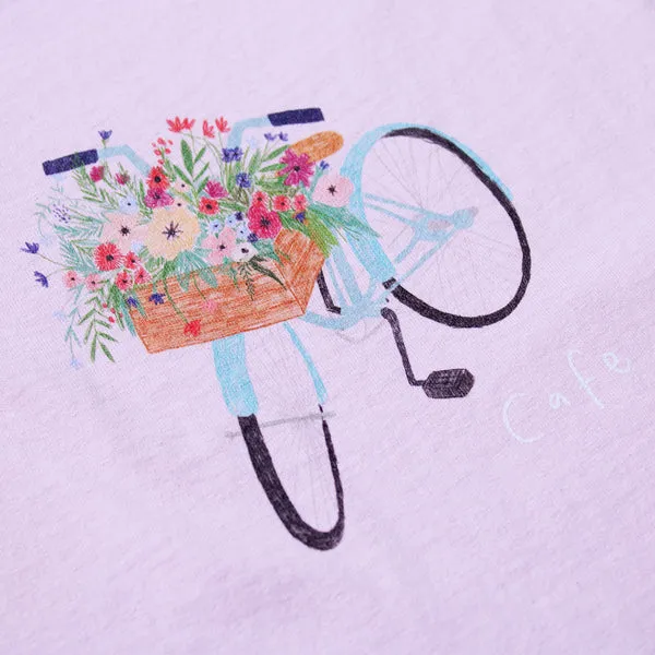 Skateboard Café Flower Basket T-Shirt - Light Pink