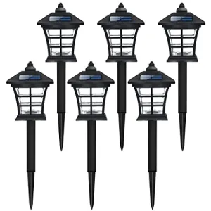 Solar Pathway Lights Outdoor Solar Garden Lights Solar Powered Landscape Lighting for Yard Patio, Garden, Walkway - 6 Pack