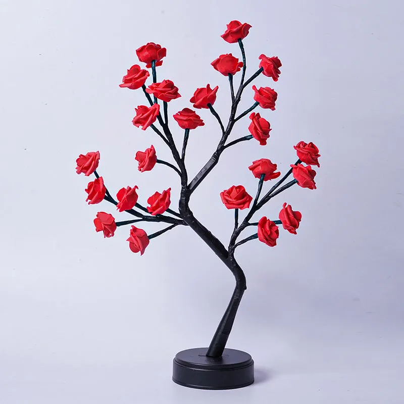 Table Lamp Flower Tree Rose Lamps Fairy Desk Night Lights USB Operated Gifts For Wedding Valentine Christmas Decoration