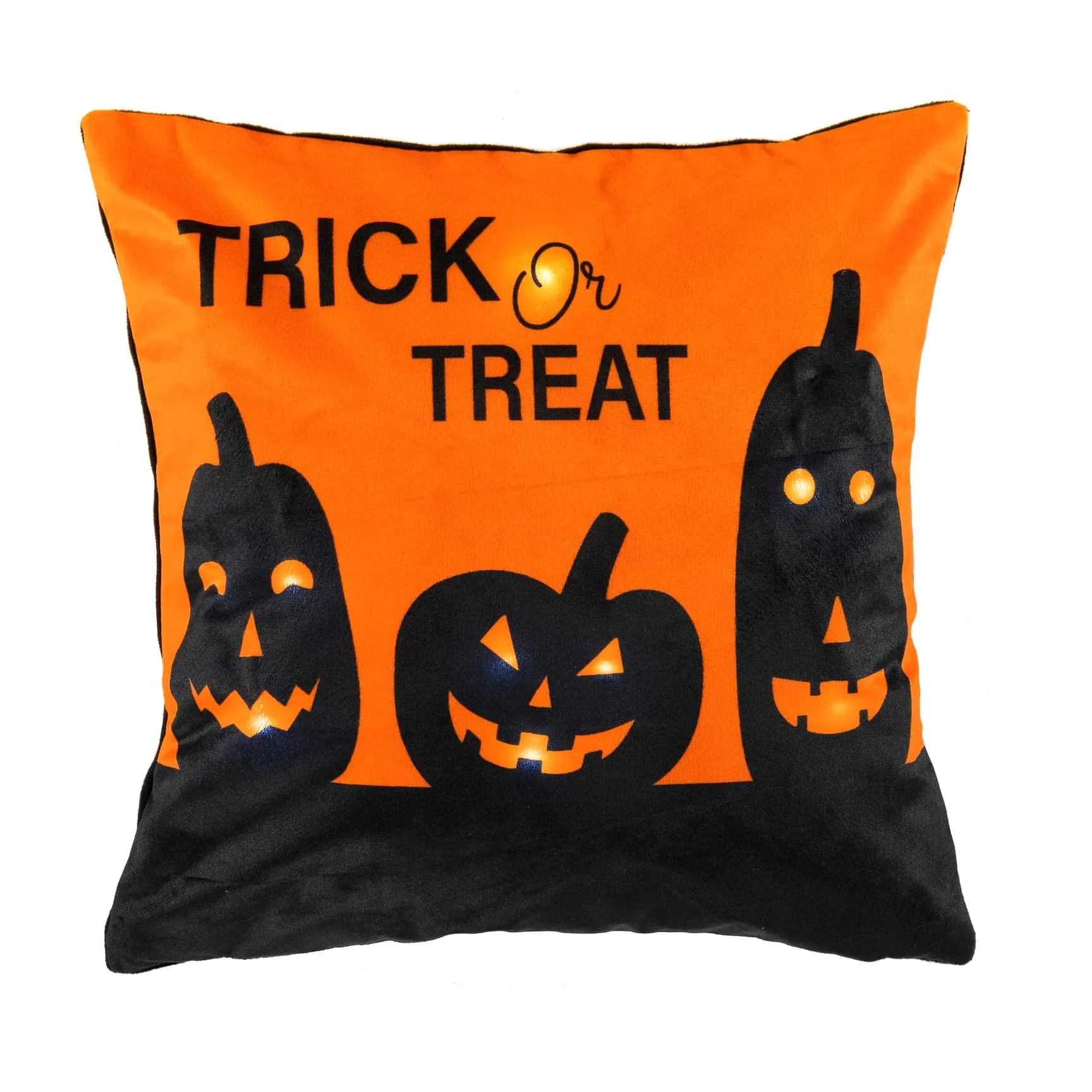 Trick Or Treat Pumpkin LED Decorative Throw Pillow