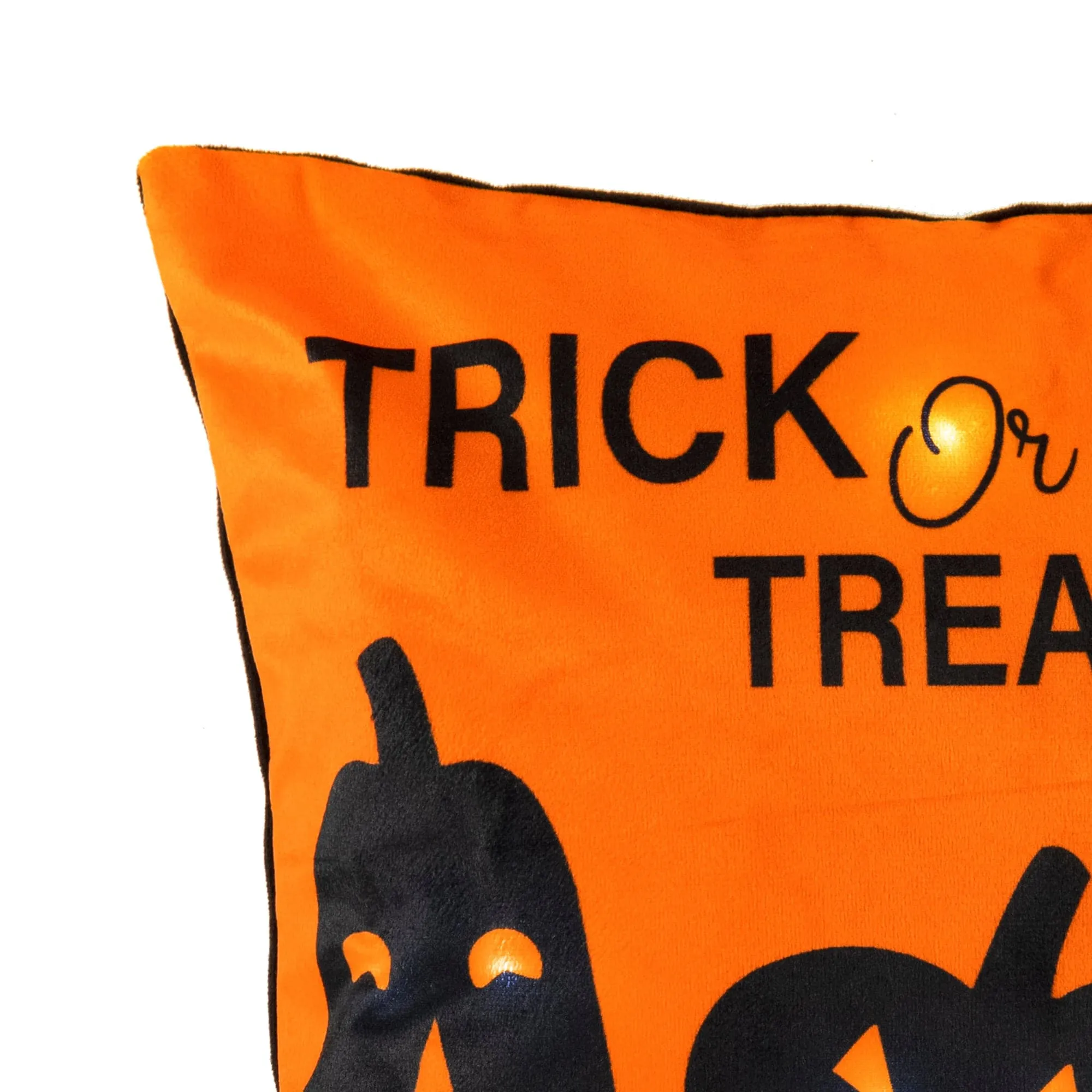 Trick Or Treat Pumpkin LED Decorative Throw Pillow