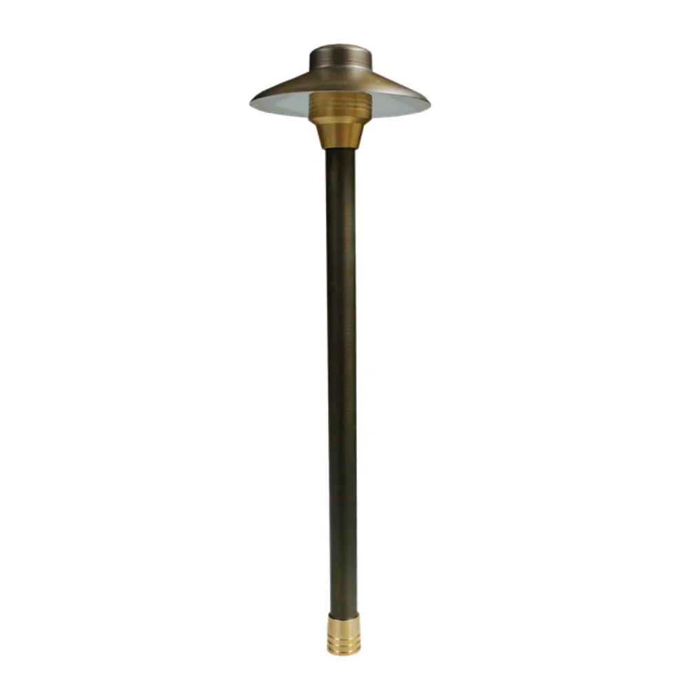 Unique - C6-NL - 6" Centaurus Path Light 18" Riser Brass Housing Weathered Brass Finish No Lamp