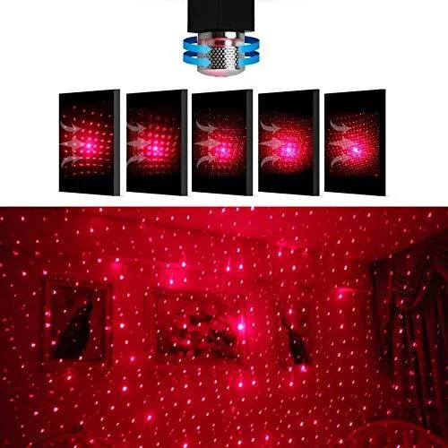 USB Atmosphere Ambient Star Light car Interior Lights LED Decorative Box car roof Full Star Projection Laser car Interior