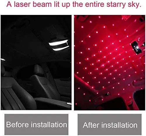 USB Atmosphere Ambient Star Light car Interior Lights LED Decorative Box car roof Full Star Projection Laser car Interior