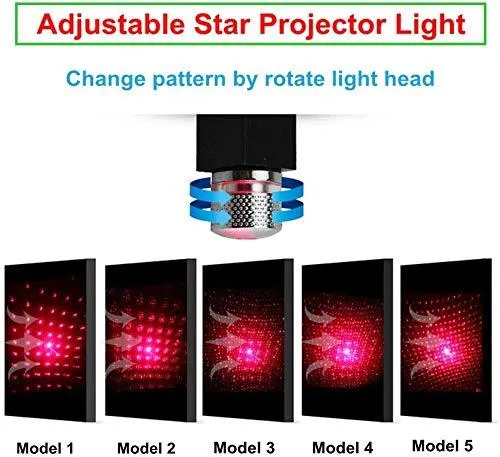 USB Atmosphere Ambient Star Light car Interior Lights LED Decorative Box car roof Full Star Projection Laser car Interior